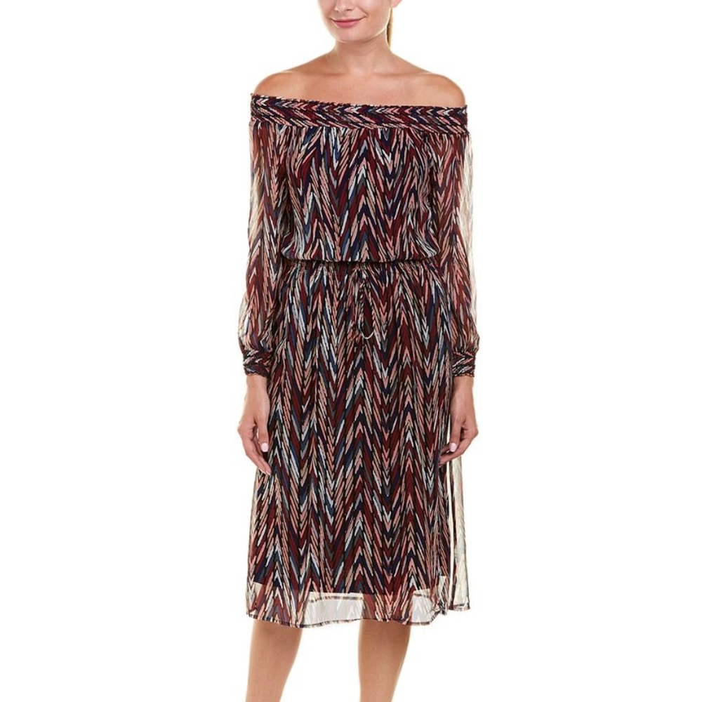 Ella Moss Ansel Midi Dress in Berry, Silk